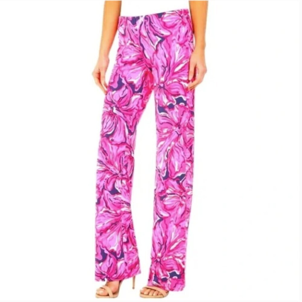 Lilly Pulitzer Georgia May Palazzo Pants in “Bright Flirty Navy” size large NWOT